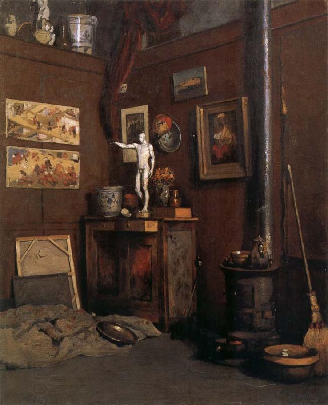 Gustave Caillebotte The Studio having fireplace China oil painting art
